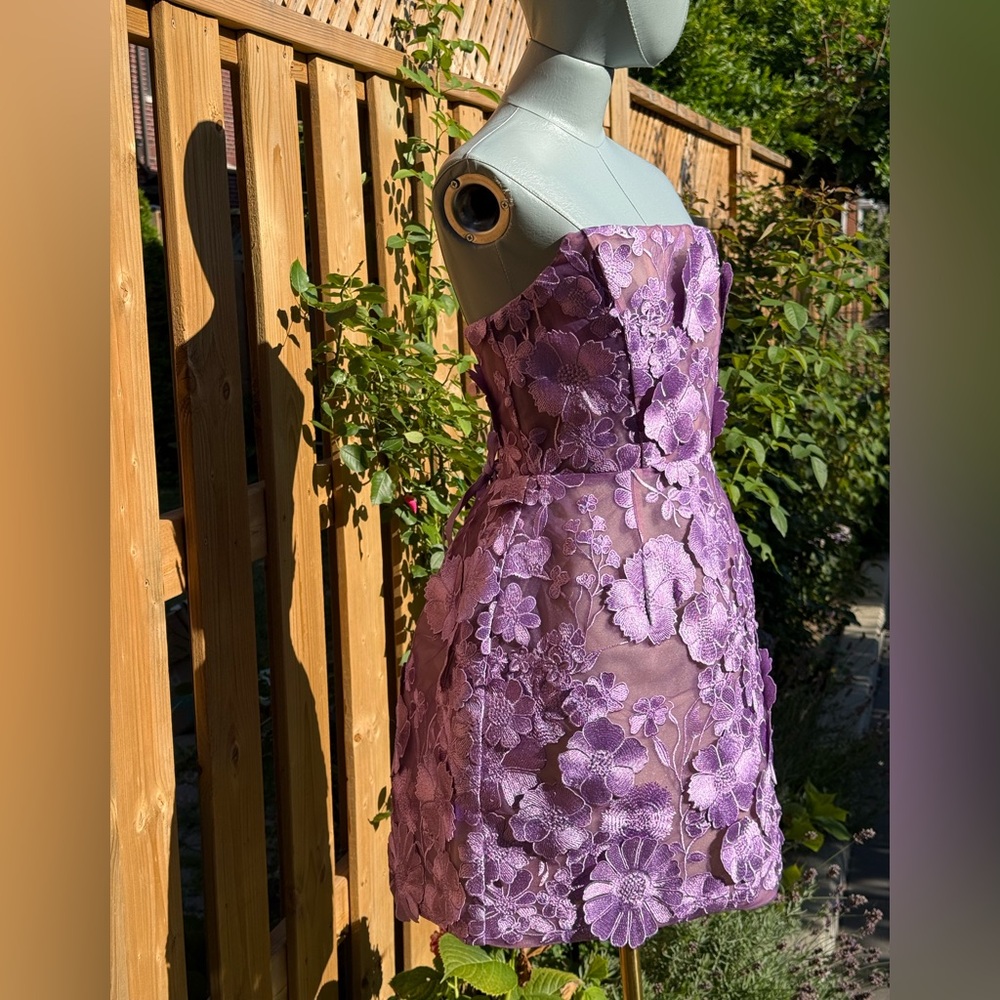🆕 BRONX & BANCO 🧿 NWOT Jasmine Maraya Lilac Mini Dress - Sz L US 8 - Picture 7 of 17